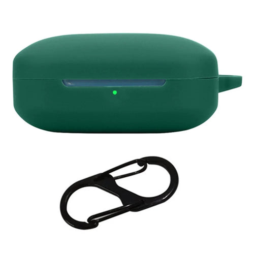 For OnePlus Buds 3 Silicone Case Bluetooth-compatible Headset Sleeve Cover with Buckle - Blackish Green - 1