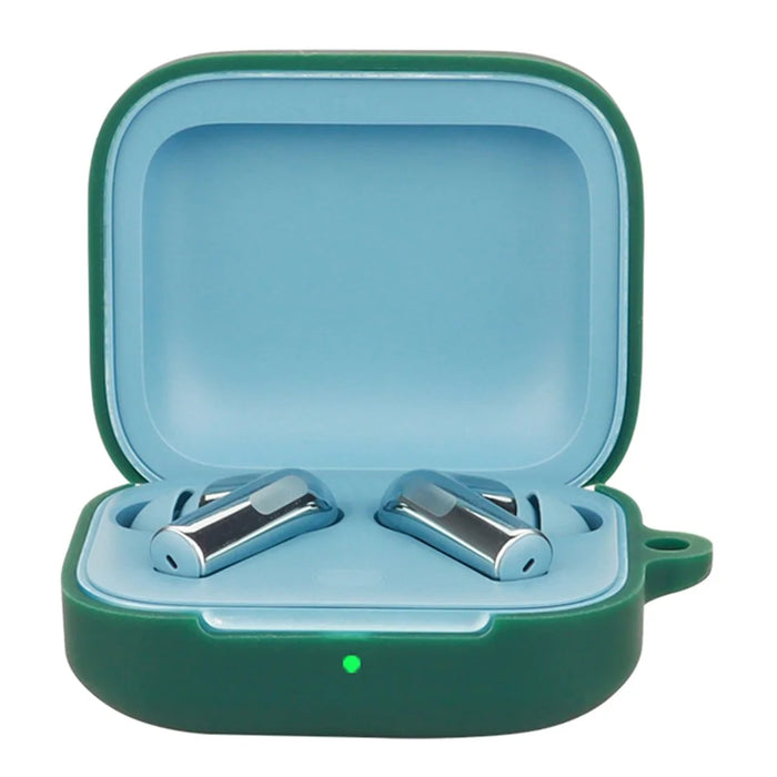 For OnePlus Buds 3 Silicone Case Bluetooth-compatible Headset Sleeve Cover with Buckle - Blackish Green - 2