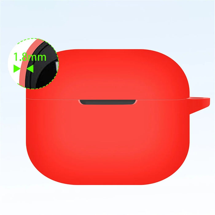 For QCY T19 Earphone Cover Silicone Case Headset Sleeve with Buckle - Red - 3