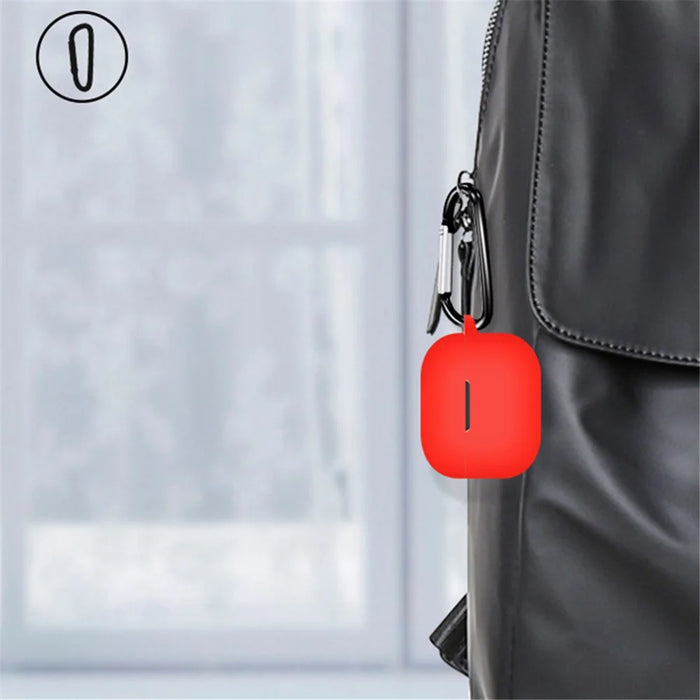 For QCY T19 Earphone Cover Silicone Case Headset Sleeve with Buckle - Red - 4