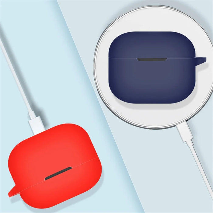 For QCY T19 Earphone Cover Silicone Case Headset Sleeve with Buckle - Red - 6