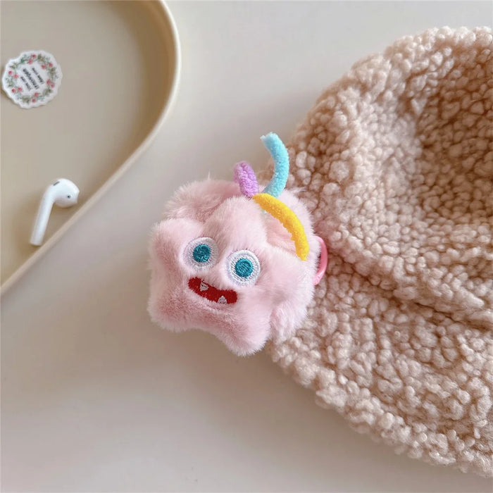 For Apple AirPods Pro Wireless Headset Case Cute Star Soft Plush Cover with Buckle - 5