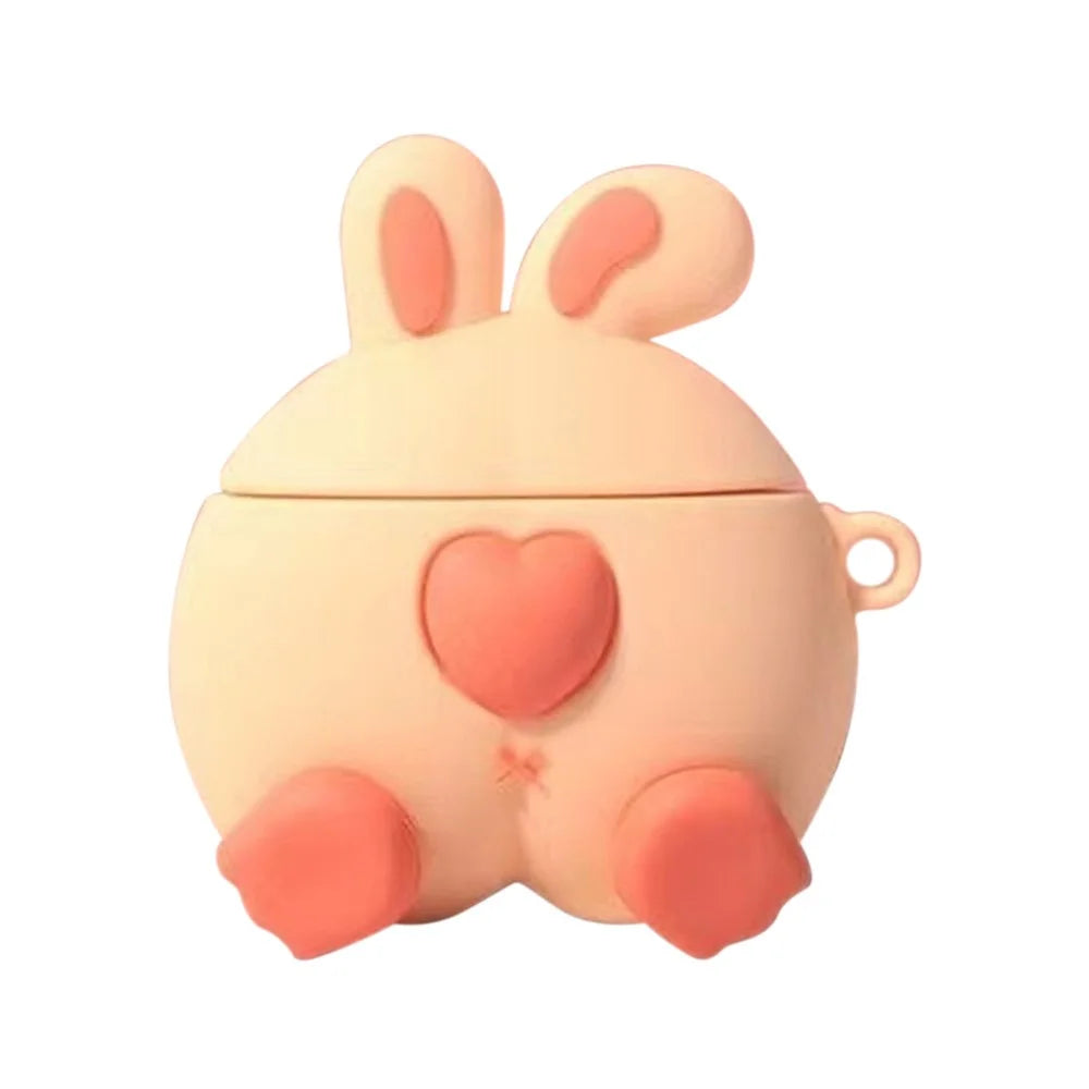 Silicone Case for OPPO Enco Air Cartoon Design Bluetooth-compatible Earphone Cover - Rabbit Butt - 1