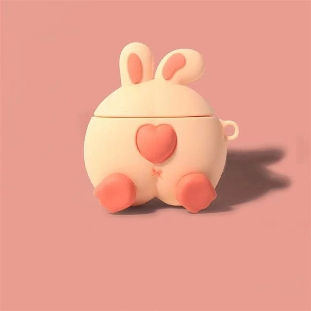 Silicone Case for OPPO Enco Air Cartoon Design Bluetooth-compatible Earphone Cover - Rabbit Butt - 2