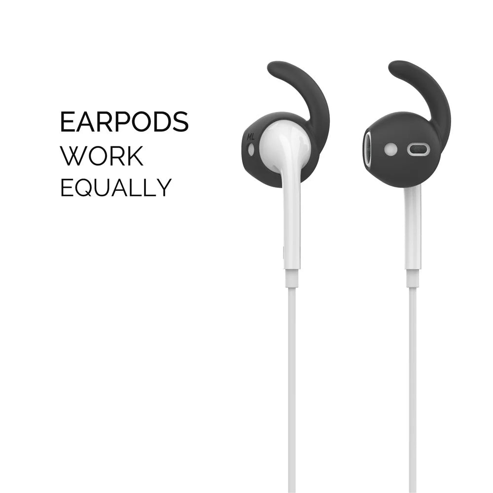 AHASTYLE PT60-3 For Apple AirPods 3 Ear Hooks Earbud Cap Lostproof Silicone Ear Tips, L - Black - 4
