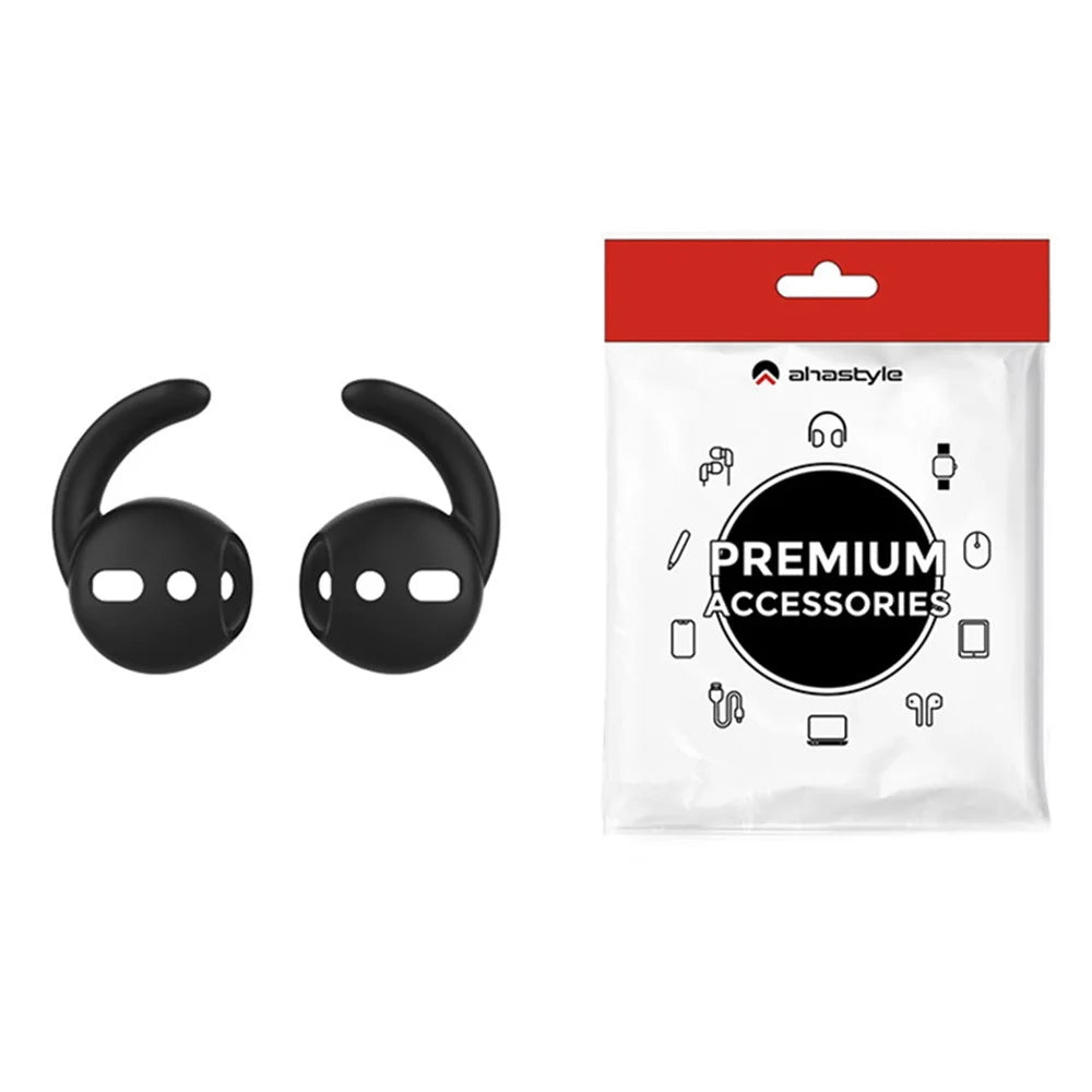AHASTYLE PT60-3 For Apple AirPods 3 Ear Hooks Earbud Cap Lostproof Silicone Ear Tips, L - Black - 5