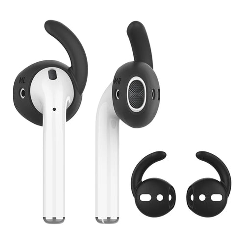 AHASTYLE PT60-Pro For Apple AirPods Pro Anti-lost Ear Hooks Ear Tips Silicone Cover - Black - 1
