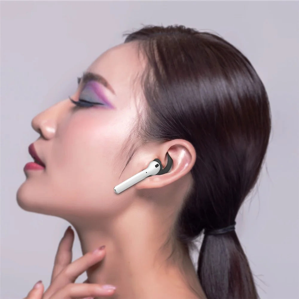 AHASTYLE PT60-Pro For Apple AirPods Pro Anti-lost Ear Hooks Ear Tips Silicone Cover - Black - 3