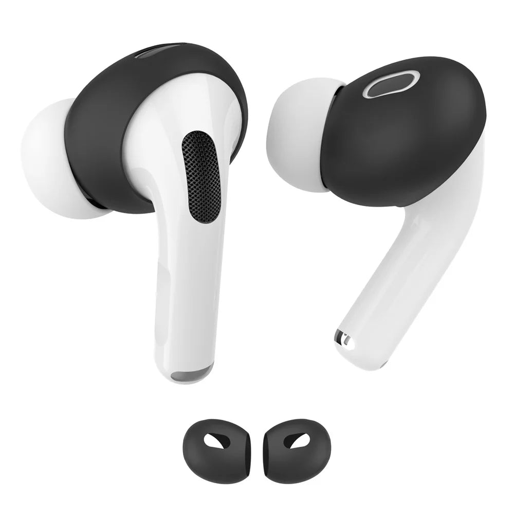 AHASTYLE PT76-PRO2 1 Pairs Ultra-Thin Ear Cover for AirPods Pro 2 Silicone Slim Ear Hooks - Black - 1