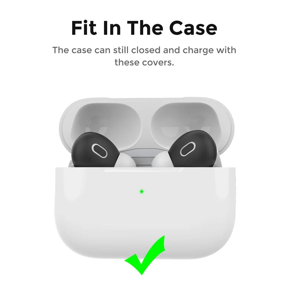 AHASTYLE PT76-PRO2 1 Pairs Ultra-Thin Ear Cover for AirPods Pro 2 Silicone Slim Ear Hooks - Black - 3