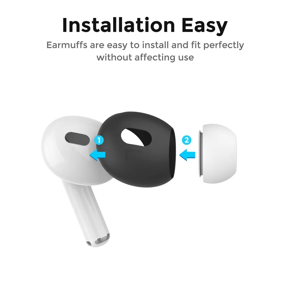 AHASTYLE PT76-PRO2 1 Pairs Ultra-Thin Ear Cover for AirPods Pro 2 Silicone Slim Ear Hooks - Black - 4