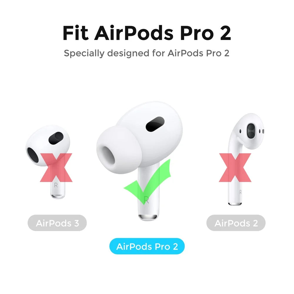AHASTYLE PT76-PRO2 1 Pairs Ultra-Thin Ear Cover for AirPods Pro 2 Silicone Slim Ear Hooks - Black - 5