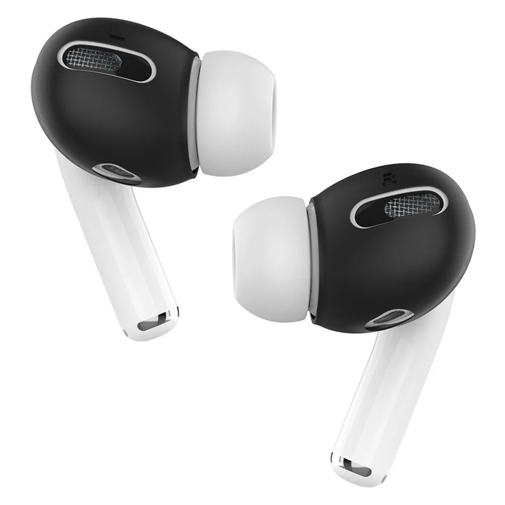 AHASTYLE PT76-PRO For Apple AirPods Pro 1 Pair Size L Earphone Silicone Sleeve Slim Earbuds Cover - Black - 1