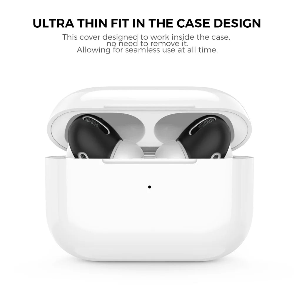 AHASTYLE PT76-PRO For Apple AirPods Pro 1 Pair Size L Earphone Silicone Sleeve Slim Earbuds Cover - Black - 2