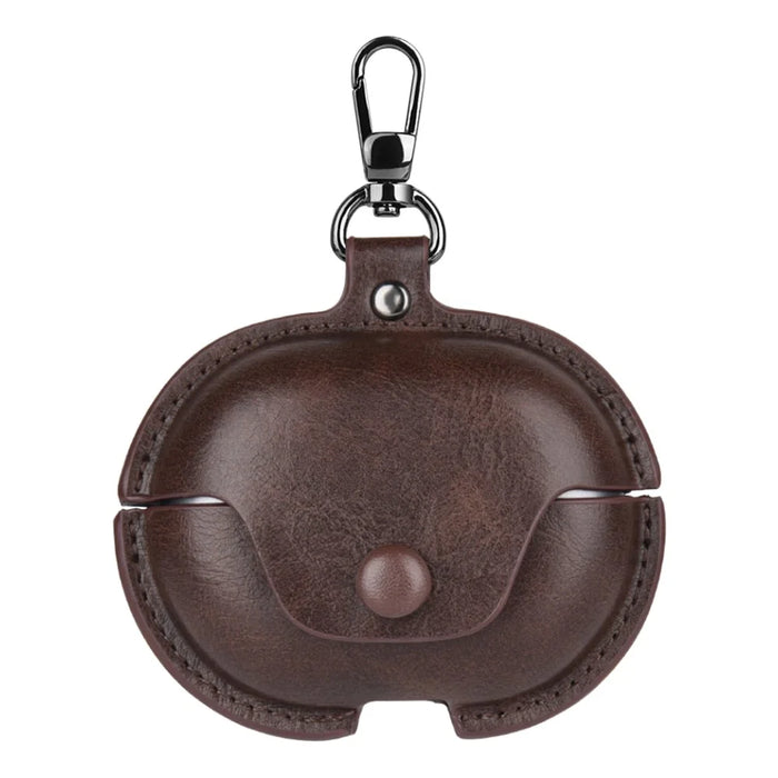For Huawei FreeClip Earphone Case PU Leather Bluetooth-compatible Headset Charging Bin Sleeve - Dark Brown - 1