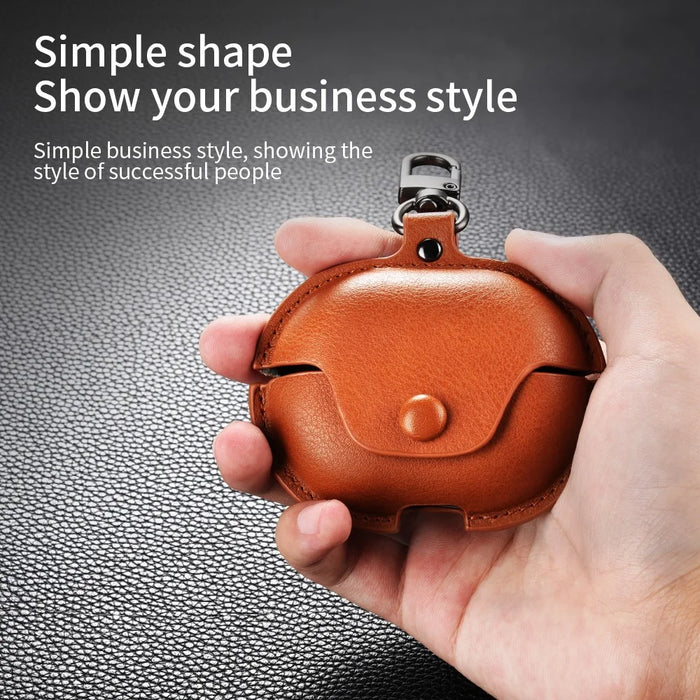 For Huawei FreeClip Earphone Case PU Leather Bluetooth-compatible Headset Charging Bin Sleeve - Dark Brown - 5
