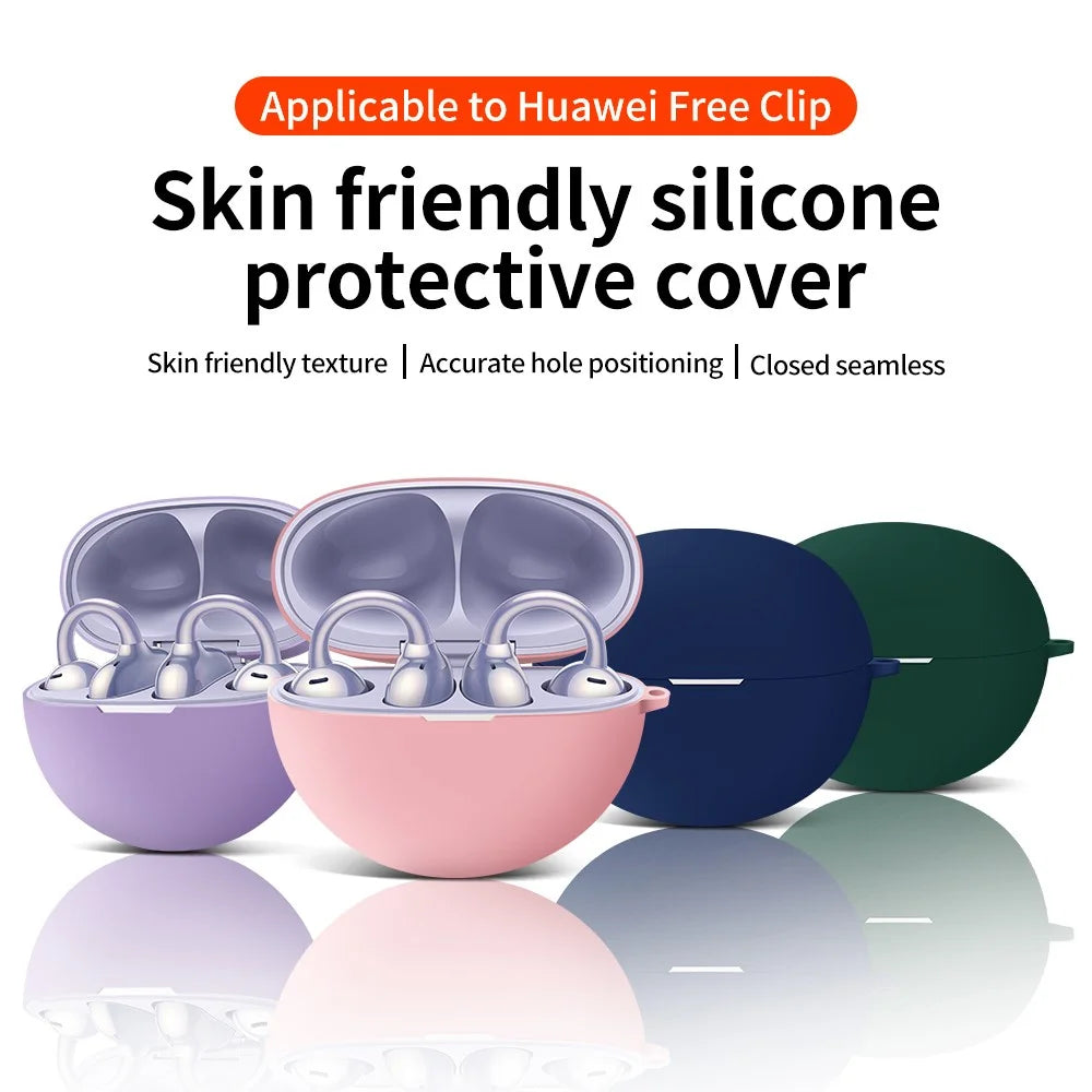 For HUAWEI FreeClip TWS Earphone Silicone Protective Case Anti-drop Cover - Purple - 2