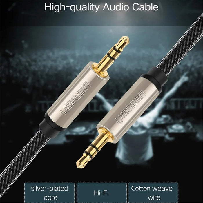 UGREEN AV125 40780 1.5m 3.5mm Male to Male Braided Cable Stereo Sound AUX Audio Cable - 7