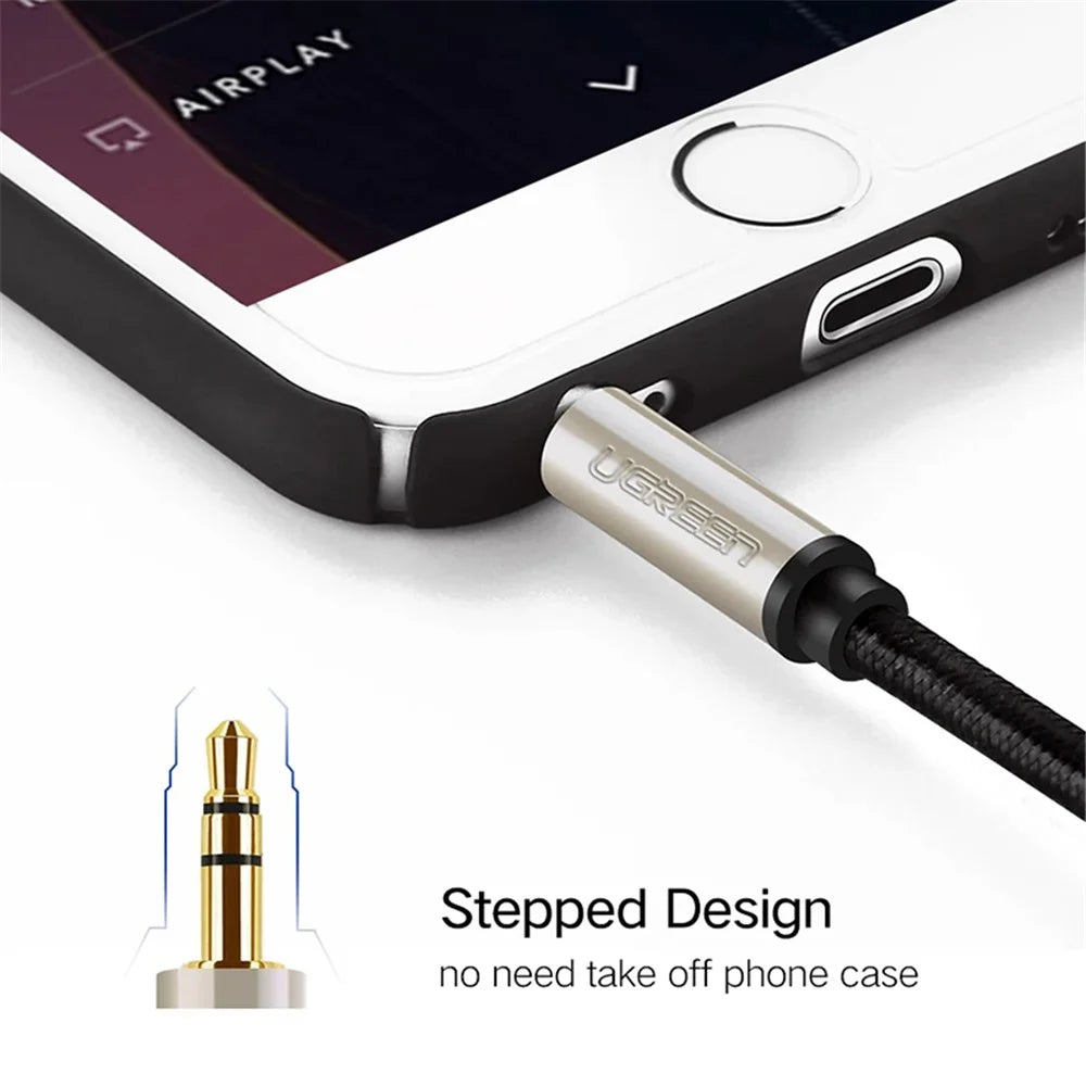 UGREEN AV125 40784 8m 3.5mm Male to Male Braided Audio Cable Stereo Sound AUX Cable - 4