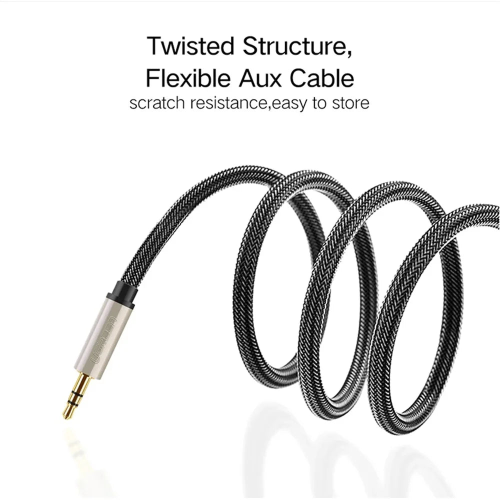 UGREEN 40781 2m Headphone 3.5mm Male to Male AUX Extension Cord Line Car Audio Cable - 6