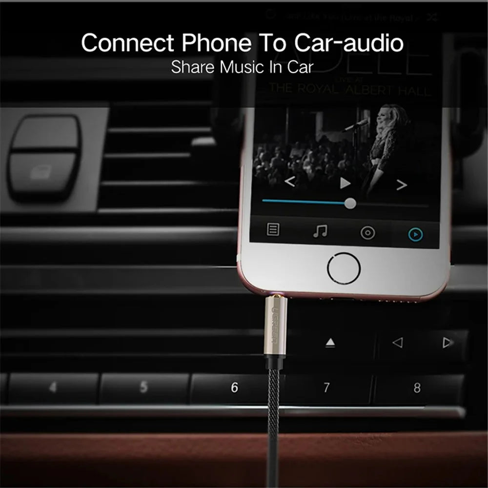 UGREEN 40778 0.5m Audio Cable 3.5mm AUX Extension Cord Male to Male Line for Headphone Car - 3