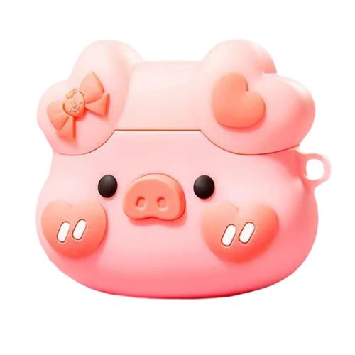 For Pro 6 TWS Earphone Silicone Anti-drop Case Cute Cartoon Protective Cover - Pig Head - 1