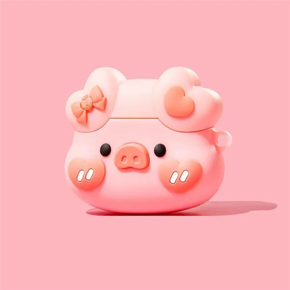 For Lenovo LP40 Pro TWS Bluetooth-compatible Earphone Silicone Case Cute Cartoon Anti-drop Cover - Pig Head - 2
