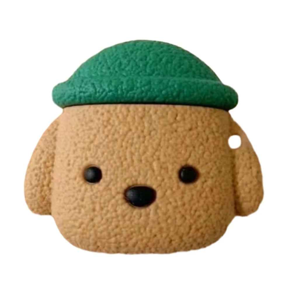 For Pro 6 Bluetooth-compatible Earphone Cute Cartoon Anti-drop Case Soft Silicone Cover - Dog with Green Hat - 1