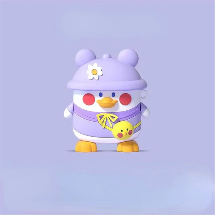 For Pro 4 Bluetooth-compatible Earphone Silicone Cover Cute Cartoon Case Anti-fall Protector - Purple Hat Duck - 2