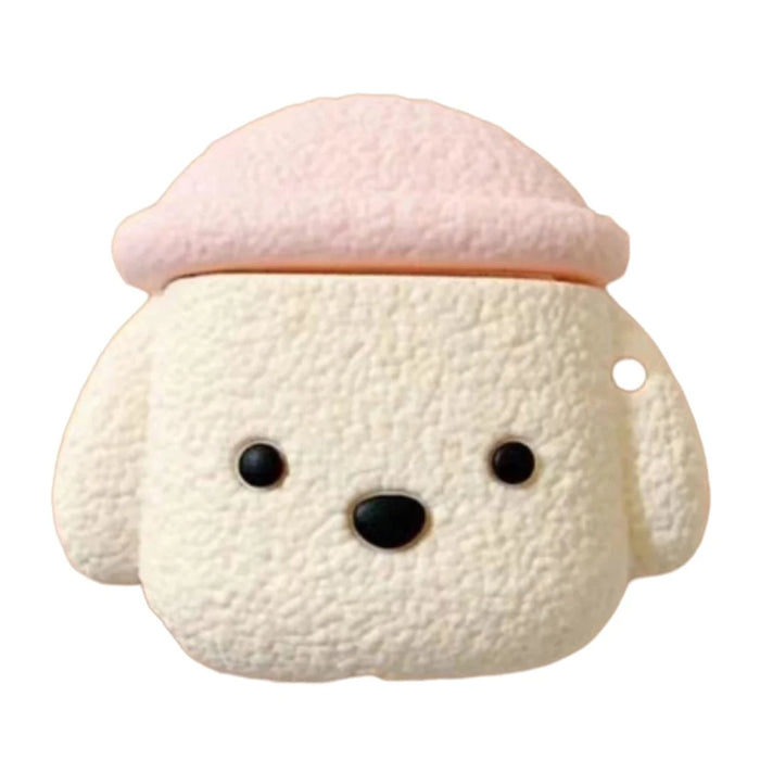For Pro 4 Bluetooth-compatible Earphone Cover Cute Cartoon Silicone Case Anti-scratch Protector - Pink Hat Dog - 1