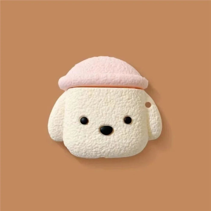 For Pro 4 Bluetooth-compatible Earphone Cover Cute Cartoon Silicone Case Anti-scratch Protector - Pink Hat Dog - 2