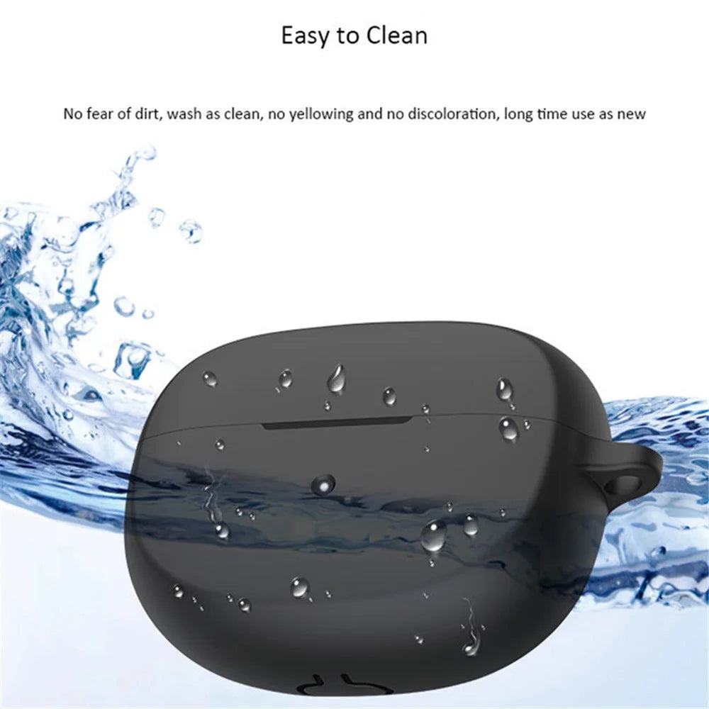 For Bose Ultra Open Case Anti-dust Flexible Silicone Earbu Cover with Carrying Buckle - Dark Blue - 6