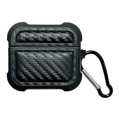 For AirPods 3 Earphone Protector Earphone Sleeve with Anti-lost Buckle Anti-fall Carbon Fiber Design - 1