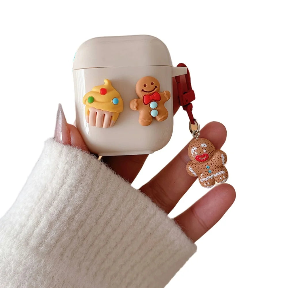 For Apple AirPods with Charging Case (2016) / (2019) / AirPods with Wireless Charging Case (2019) TPU Cover Cake Cookie Earbuds Case - 1