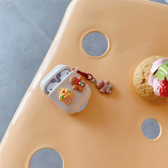 For Apple AirPods with Charging Case (2016) / (2019) / AirPods with Wireless Charging Case (2019) TPU Cover Cake Cookie Earbuds Case - 3