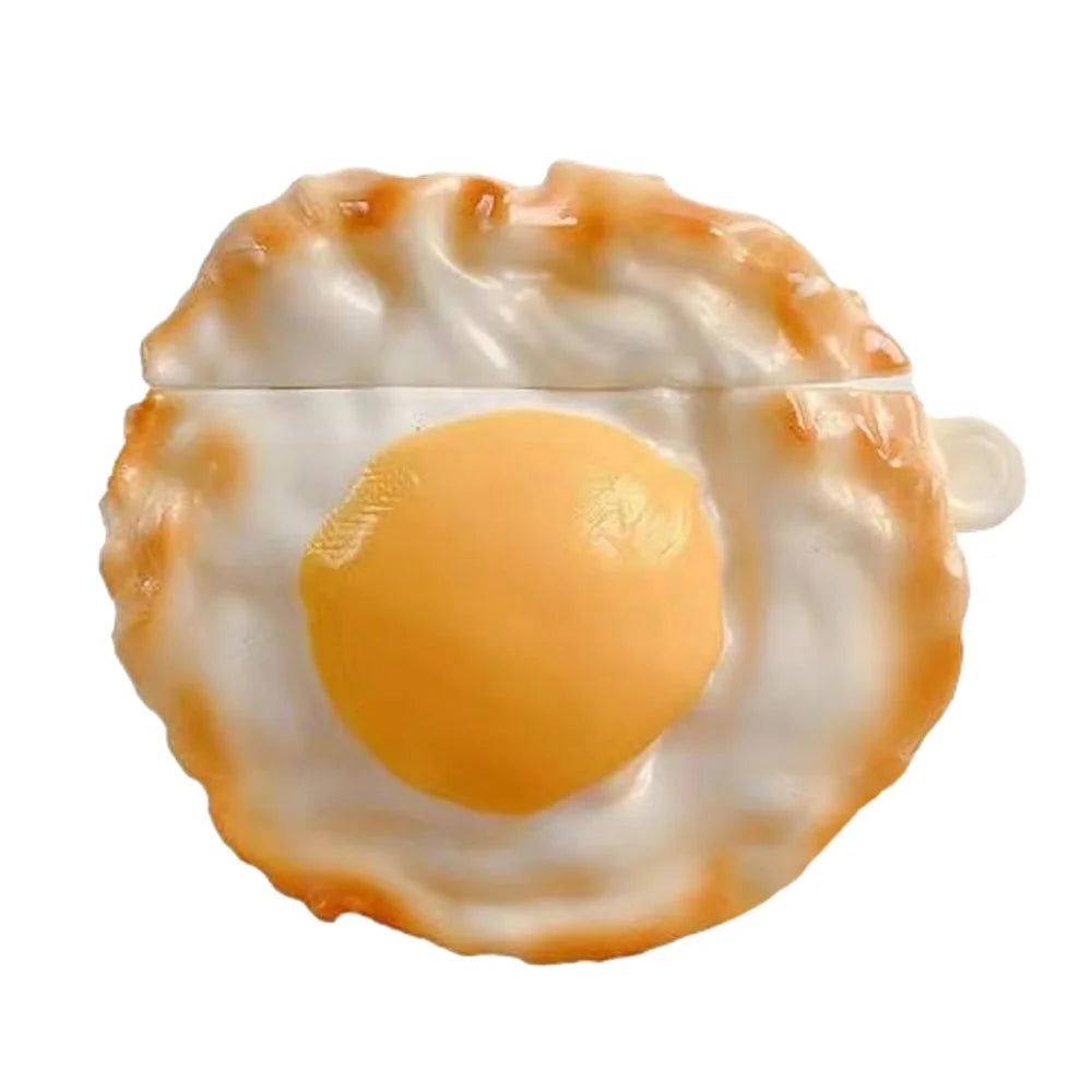 No.6 Funny Silicone Case for Baseus W04 Bluetooth-compatible Earphones Soft Protective Cover - Poached Egg - 1