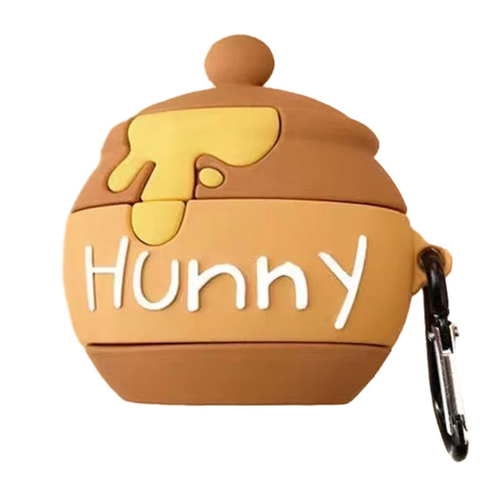 For Baseus WM02 Bluetooth-compatible Earphone Protection Cover Cartoon Design Silicone Anti-drop Case - Honey Jar - 1