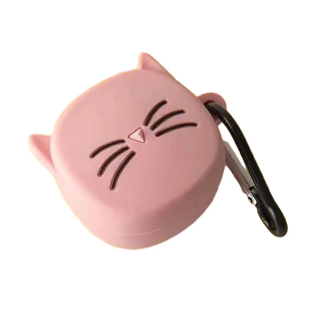 No.3 For Baseus WM01 Cute Cartoon Shape Case Wireless Earphone Silicone Cover - Pink Cat - 1