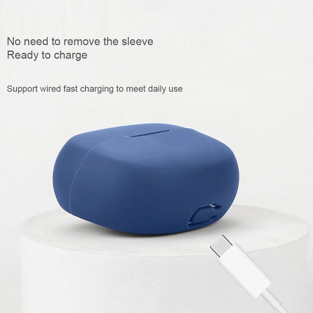 For Bose Ultra Open Earbuds Bluetooth-compatible Earphone Silicone Case Anti-dust Cover with Hanging Buckle - Dark Blue - 3