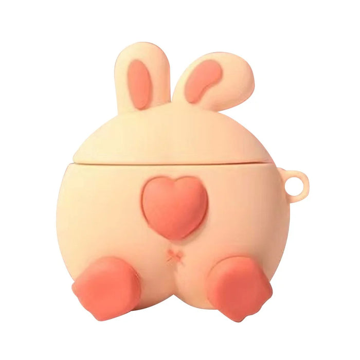 Mo.2 For Baseus W04 2023 Soft Silicone Cover Lovely Cartoon Design Bluetooth-compatible Headset Protective Case - Heart Rabbit - 1
