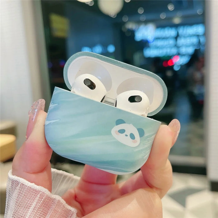 Hard PC Case for AirPods Pro 2 Matte Cartoon Panda Pattern Printing Protective Cover - 3