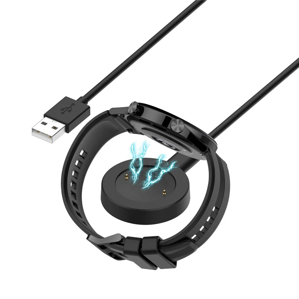 For Honor Watch GS 4 / Watch GS 3 MUS-B19 / Watch 5 / Watch 4 TMA-L19 Charging Dock Watch Charger with 1m Splittable Cable - Black - 2