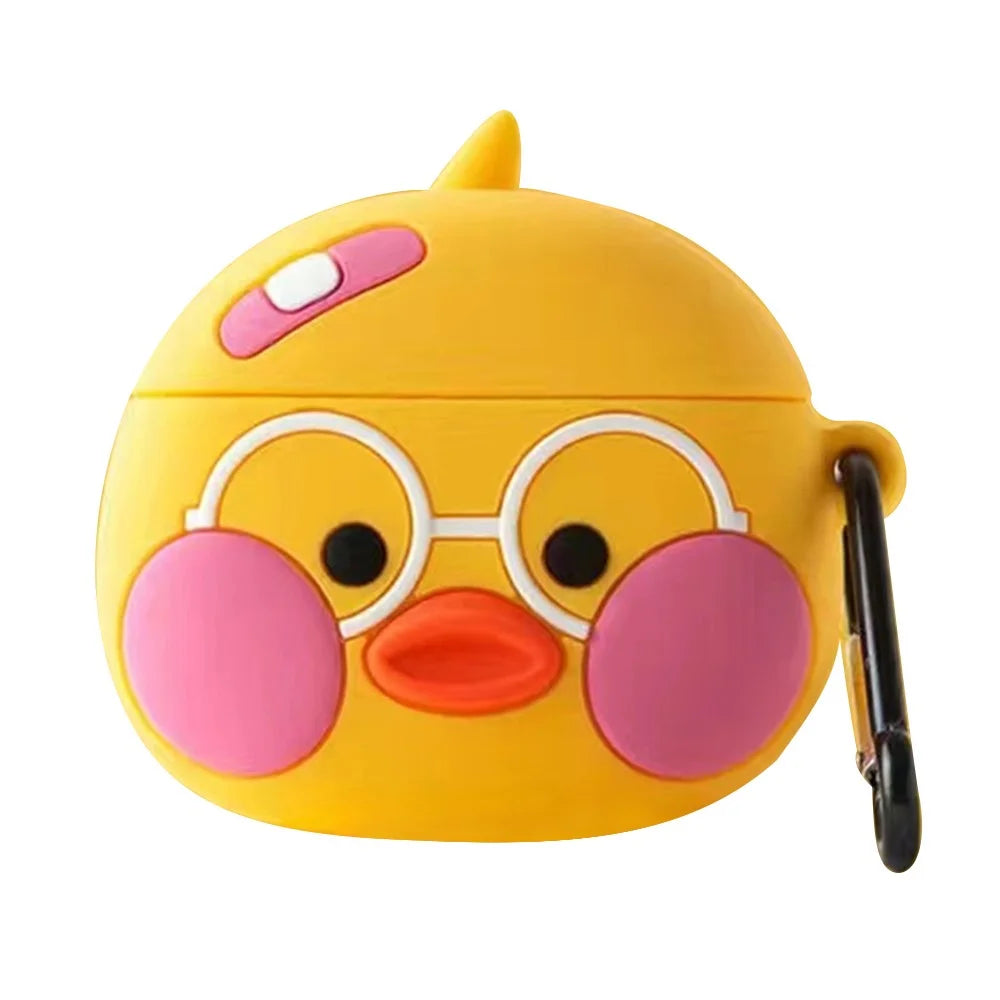 For Huawei FreeBuds 3 Fun Cartoon Silicone Cover Bluetooth-compatible Earphone Protective Case - Hyaluronic Acid Duck - 1