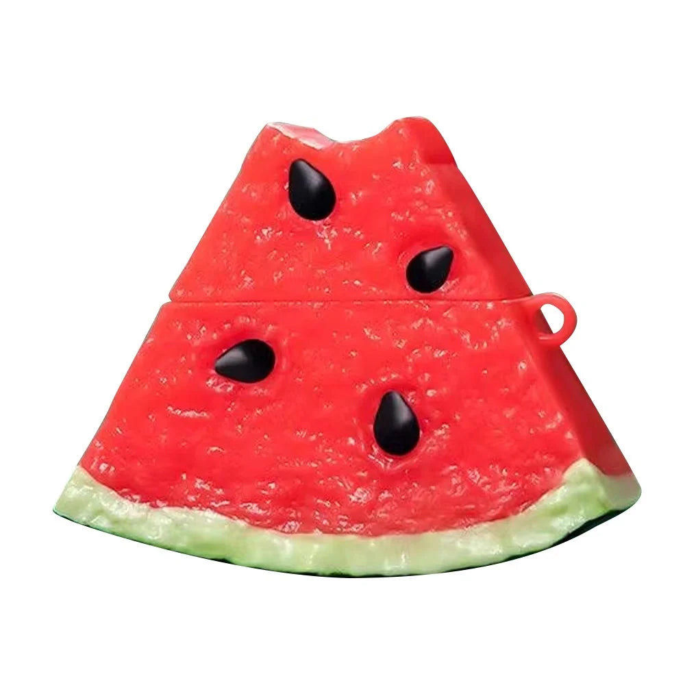 No.4 For Huawei FreeBuds 3 Cartoon Shape Case Soft Silicone Anti-scratch Protective Cover - Watermelon - 1
