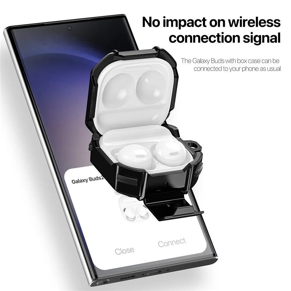 DUX DUCIS SECG Series for Samsung Galaxy Buds Live / Buds Pro / Buds2 / Buds2 Pro / Buds FE Earphone Case PC+TPU Cover - Black - 6