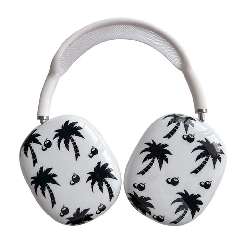 1 Pair For AirPods Max IMD Headset Earmuff Shell Headphone TPU Earpad Cover - Coconut Tree - 1