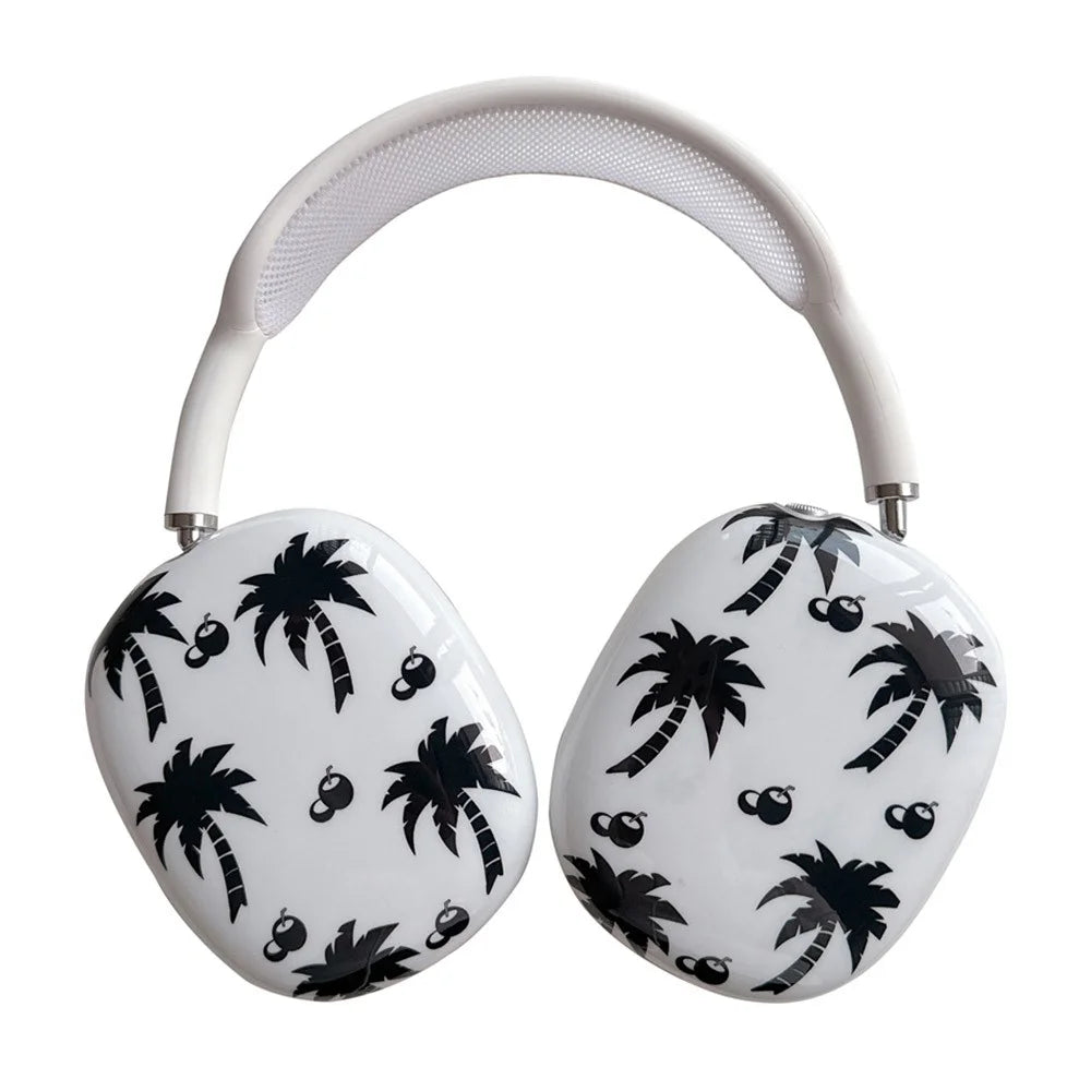 1 Pair For AirPods Max IMD Headset Earmuff Shell Headphone TPU Earpad Cover - Coconut Tree - 1