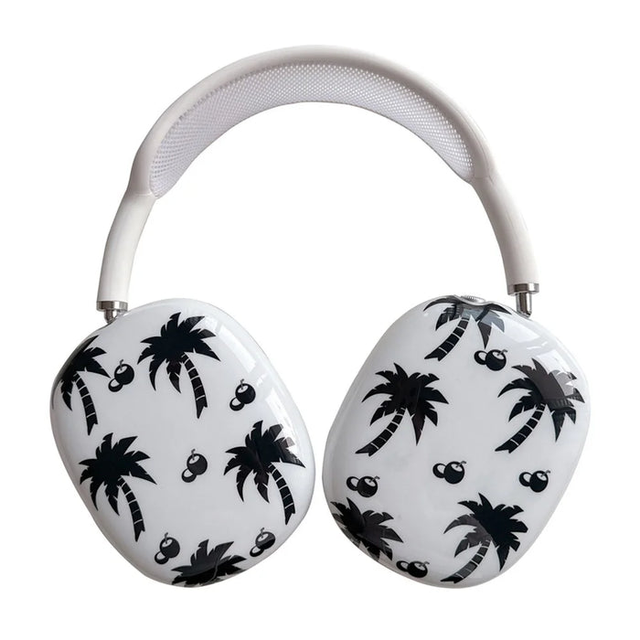 1 Pair For AirPods Max IMD Headset Earmuff Shell Headphone TPU Earpad Cover - Coconut Tree - 1