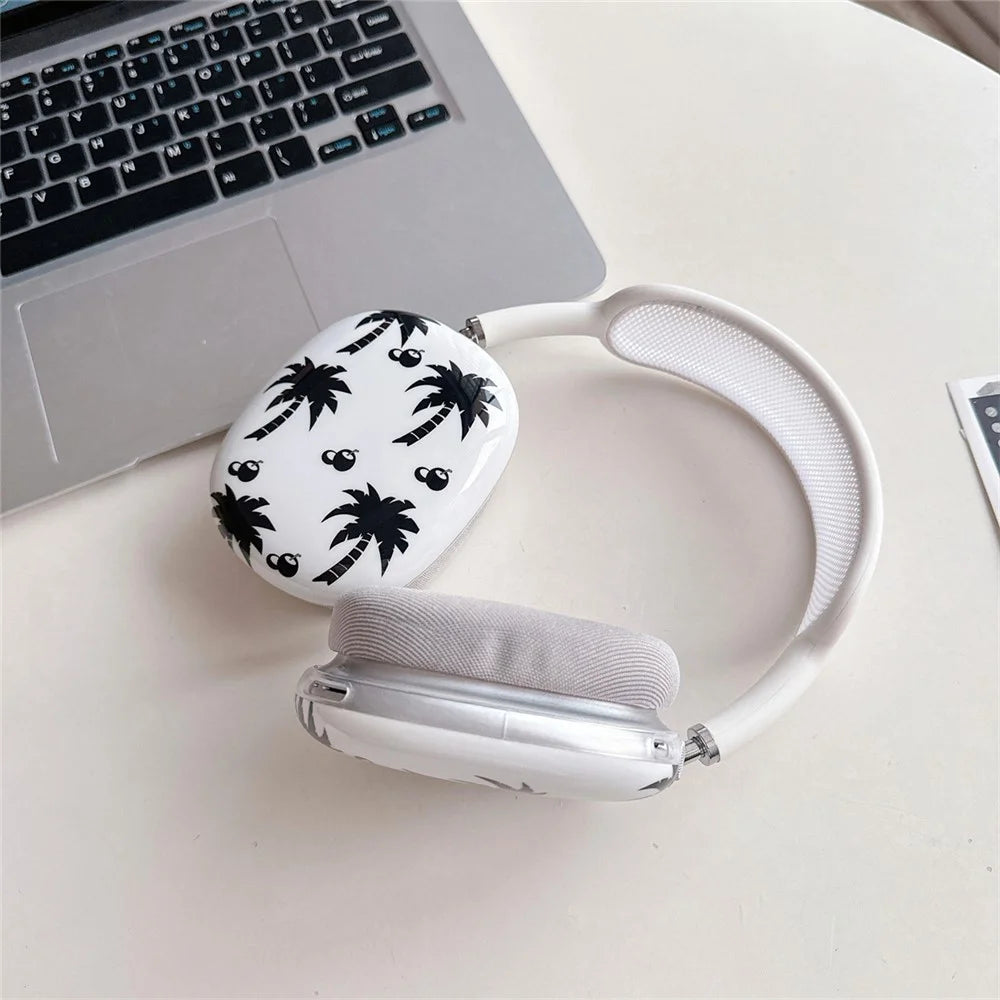 1 Pair For AirPods Max IMD Headset Earmuff Shell Headphone TPU Earpad Cover - Coconut Tree - 3