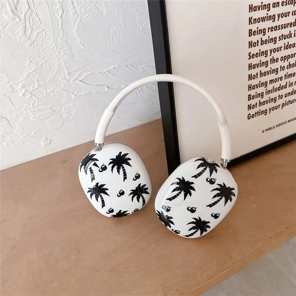 1 Pair For AirPods Max IMD Headset Earmuff Shell Headphone TPU Earpad Cover - Coconut Tree - 5